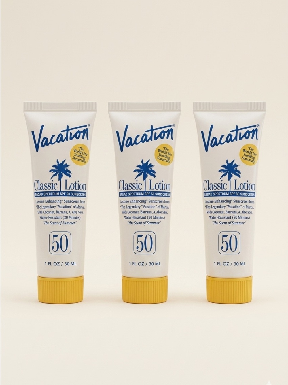 Vacation Classic Lotion SPF 50 Sunscreen - 3 tubes 1 oz each